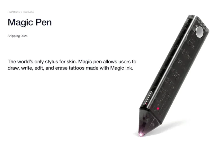 Magic Pen, az eltűnő tetoválótintát aktiváló és deaktiváló eszköz